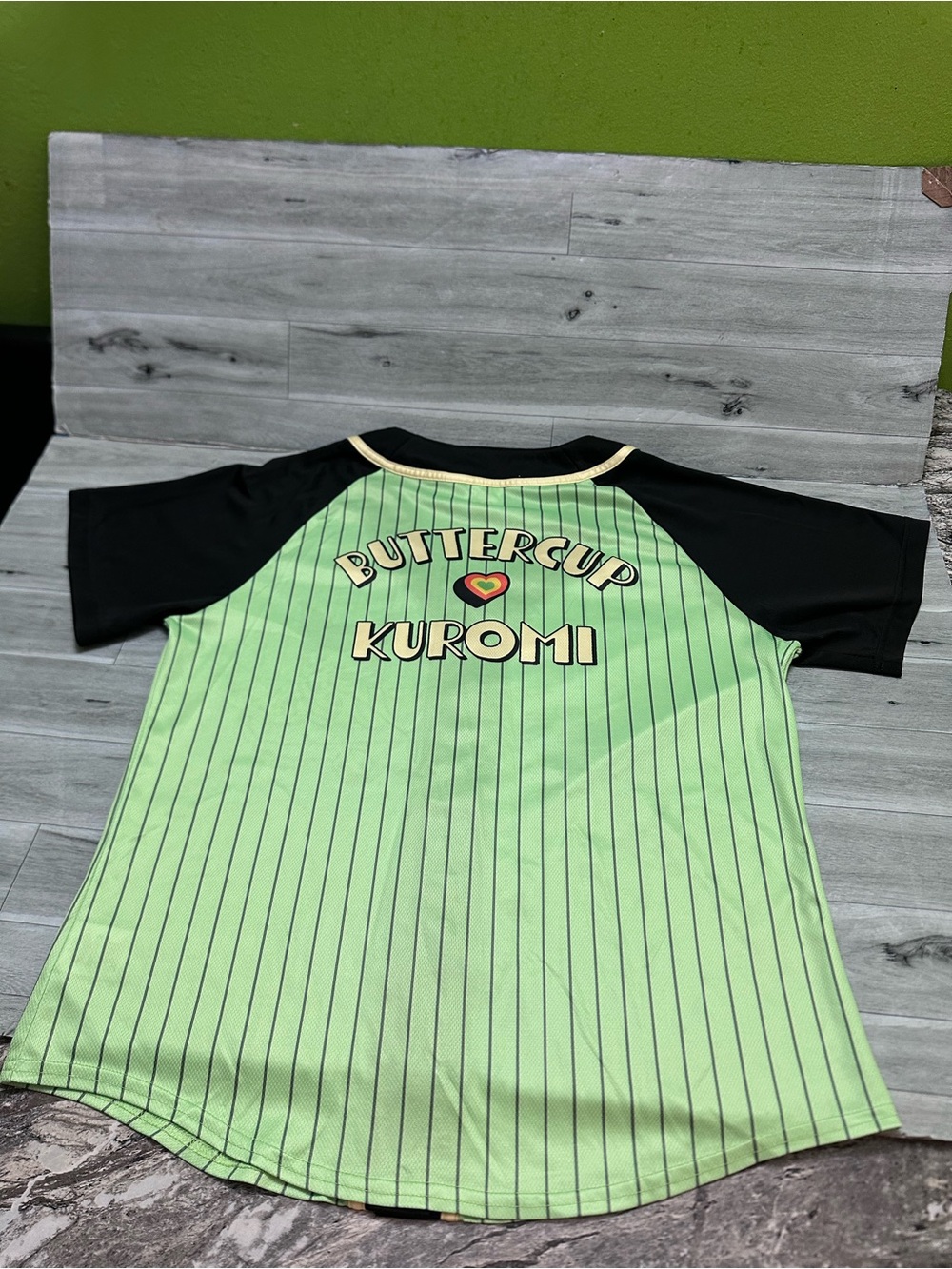 Hello Kitty Kuromi-Powerpuff Green Kuromi 'Besties' Baseball Cat Jersey - Picture 9 of 11